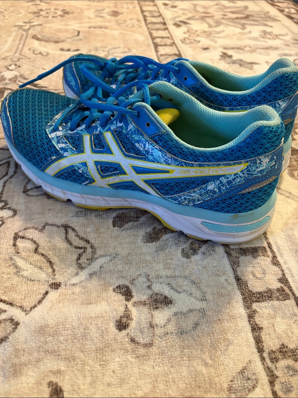 ASICS Gel Women's Running Shoes Teal Blue with Yellow Accent
